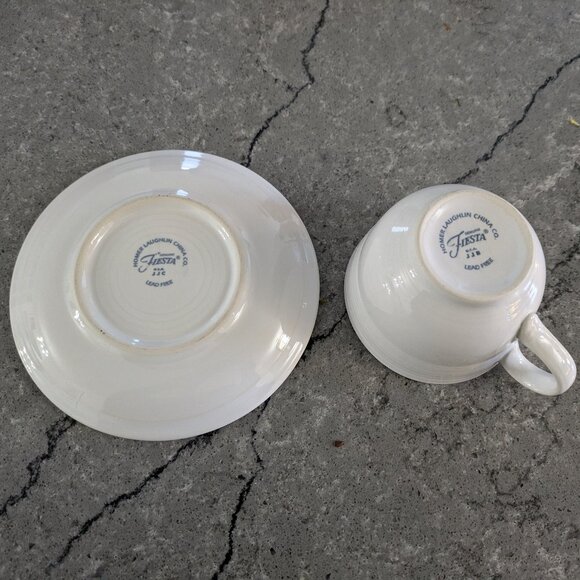Fiestaware White Place Setting (Discontinued Tea Cup & Saucer) - Picture 3 of 9